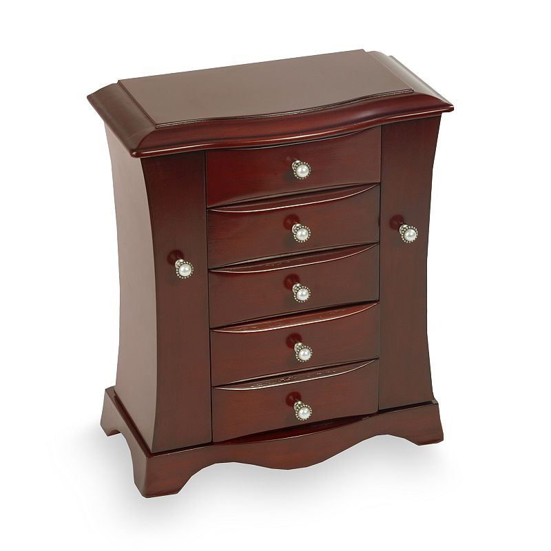 Mele and Co. Nedra Wood Jewelry Box in Mahogany