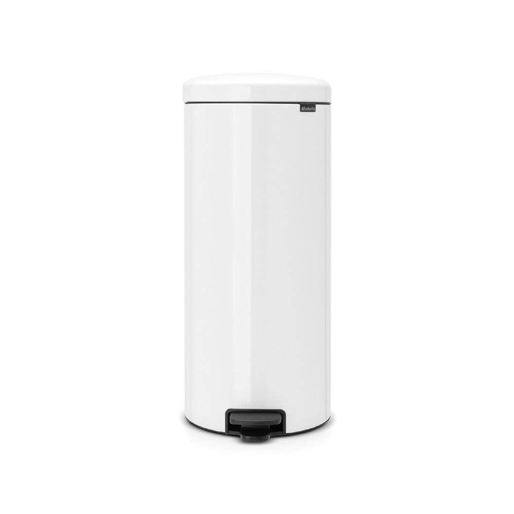 Brabantia NewIcon 8 Gallon (30L) White Step On Trash Can 111785