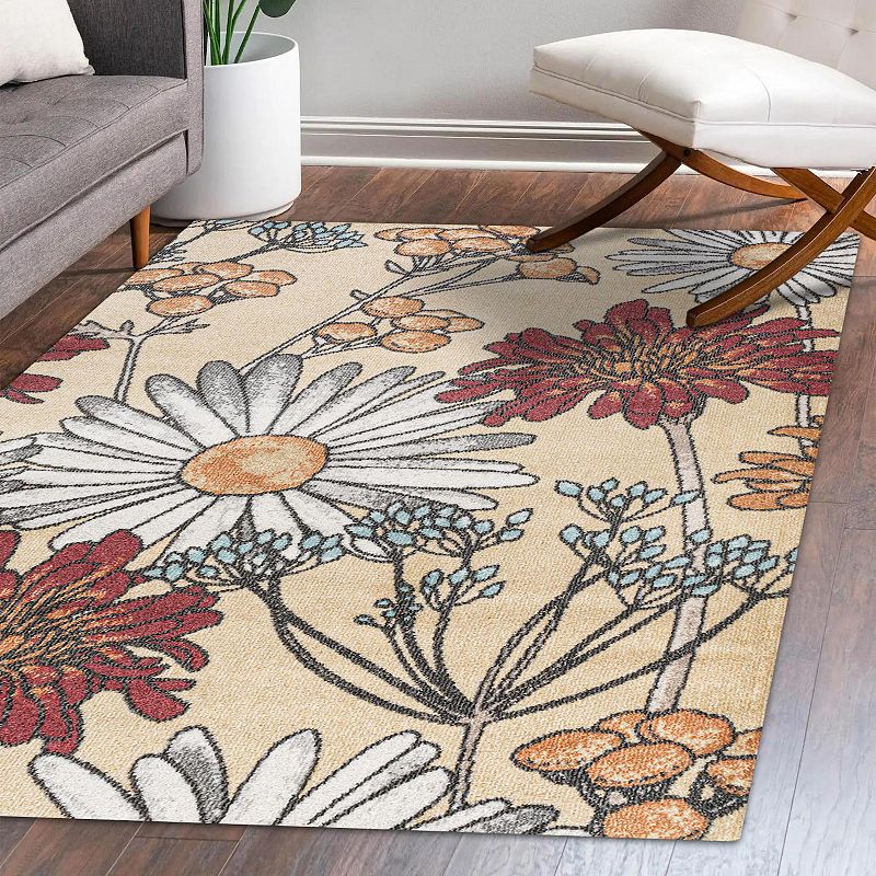 Dizi Modern Flower Rug