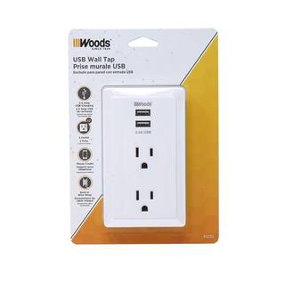 Southwire 2.4-Amp 2-Outlet2-USB Plug-In Wall Charger 41230