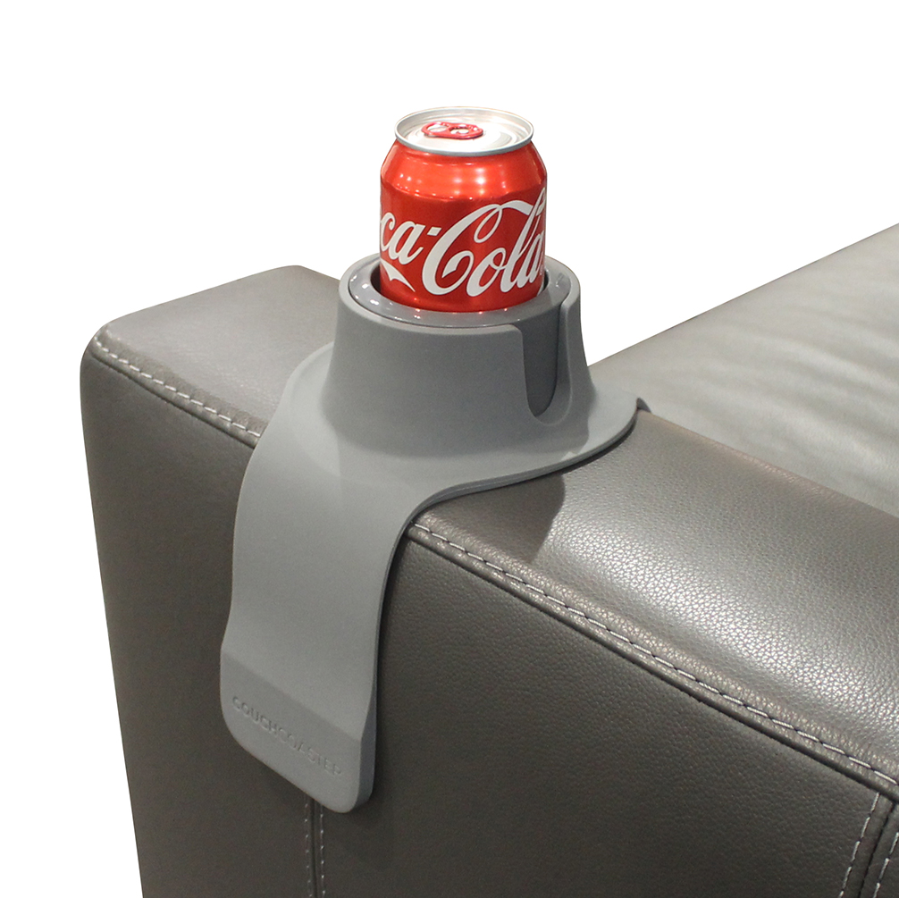 CouchCoaster - The ultimate drink holder for your sofa， Steel Grey