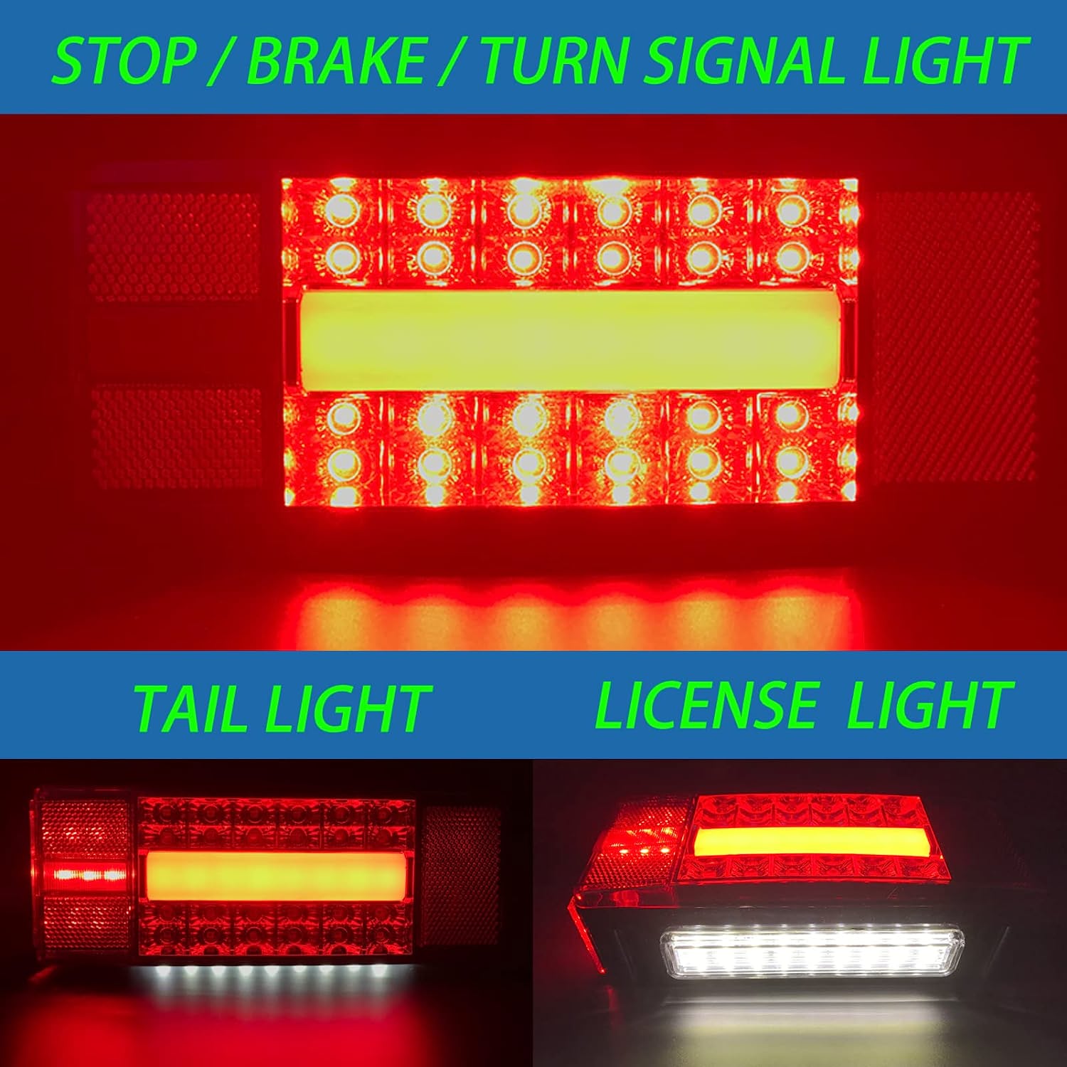 VINAUO Boat Trailer Lights ， LED Trailer Lights， Stop Brake Turning Tail Light Waterproof ， DOT Approval