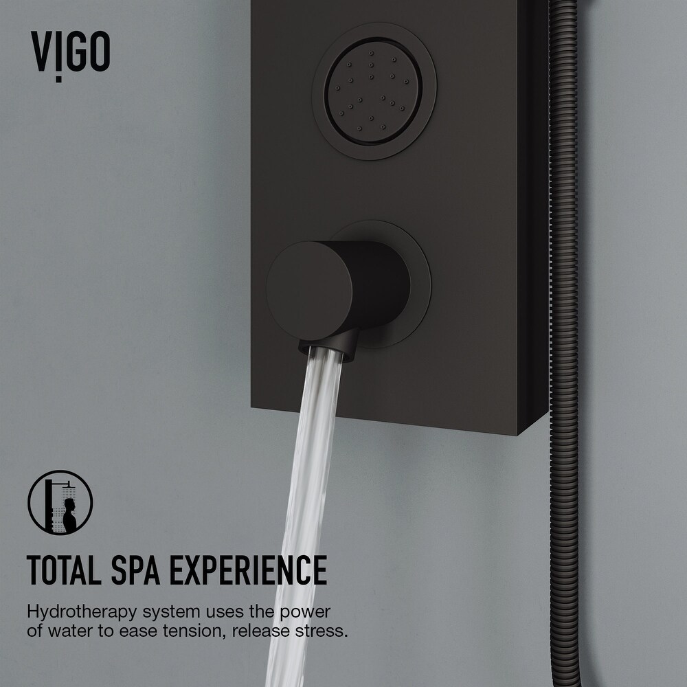 Vigo VG08022 Bowery thermostatic shower panel with shower head  hand