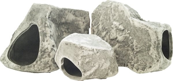 Underwater Galleries Assorted Cichlid Aquarium Stone Caves， 3 count box