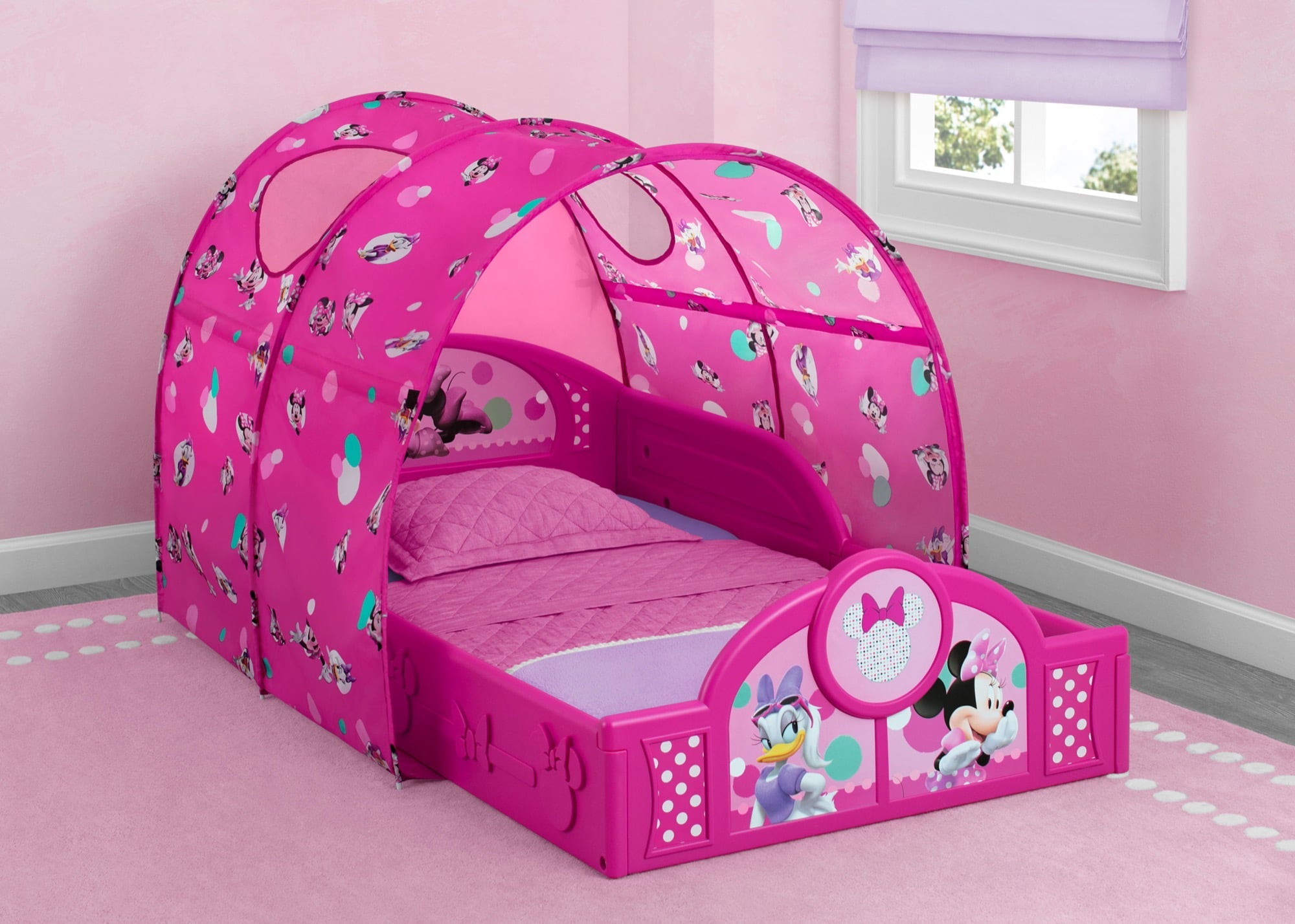 Disney Minnie Mouse Plastic Sleep and Play Toddler Bed with Canopy by Delta Children