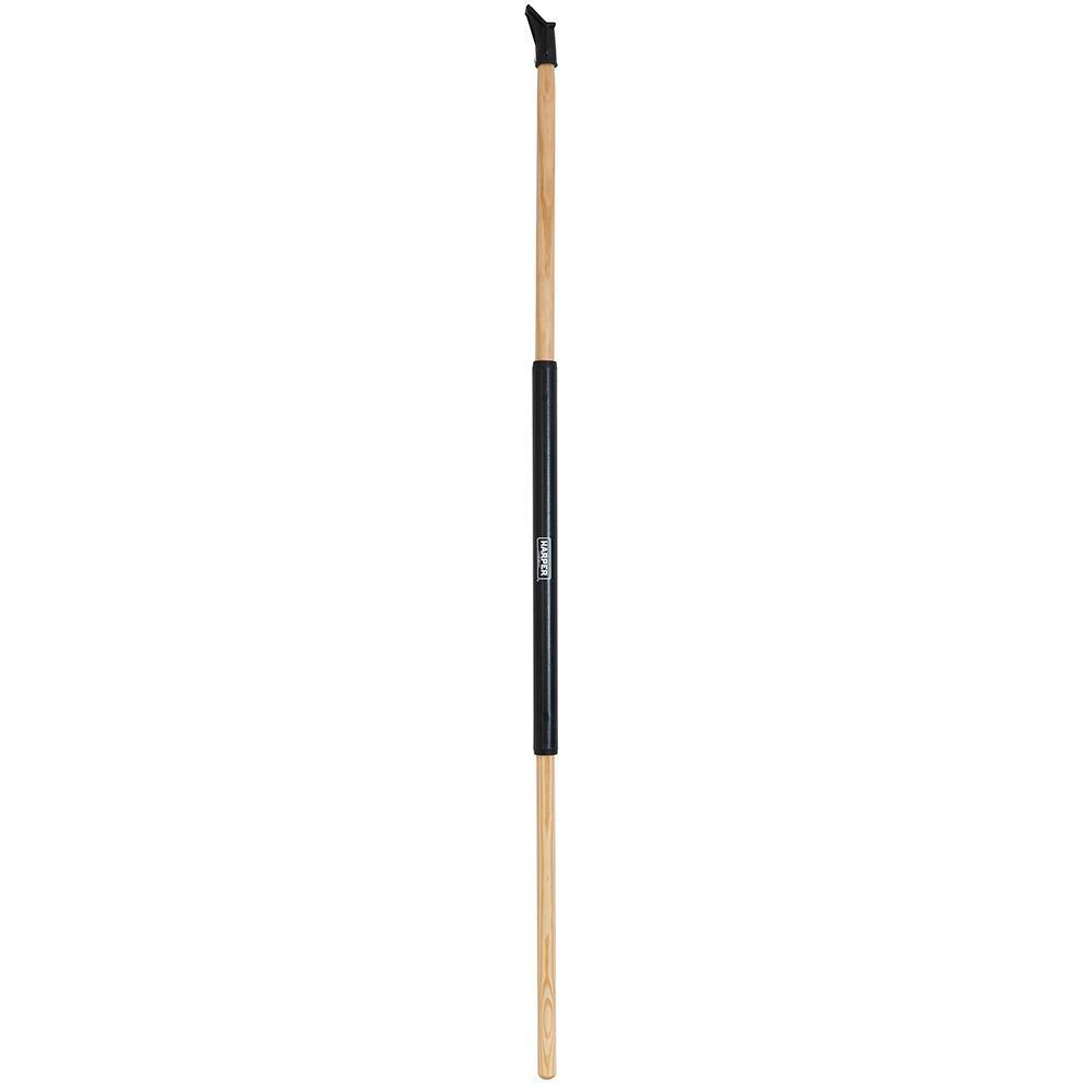 HARPER 24 in. All-Purpose HardwoodSteel Handle Push Broom for Leaves Gravel and Mulch 20201045