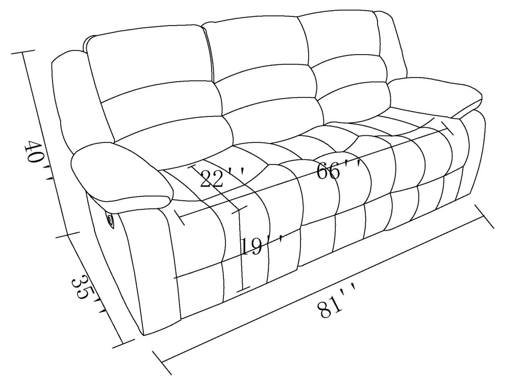 Callan Contemporary Microfiber Recliner Sofa   Transitional   Sofas   by Luxuriant Furniture  Houzz