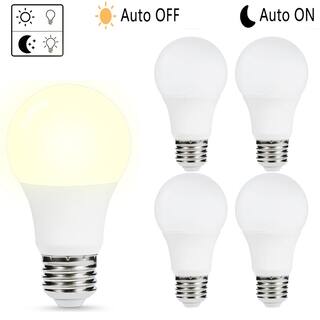 YANSUN 40-Watt Equivalent A19 6W Non-Dimmable Dusk to Dawn LED Light Bulb E26 Base in Daylight White 5000K (4-Pack) H-DB18003DGU10-6