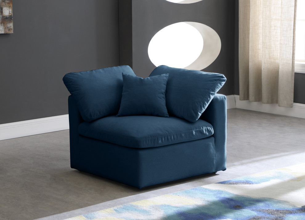 Plush Velvet / Down Standard Comfort Modular Chair   Contemporary   Armchairs And Accent Chairs   by Meridian Furniture  Houzz