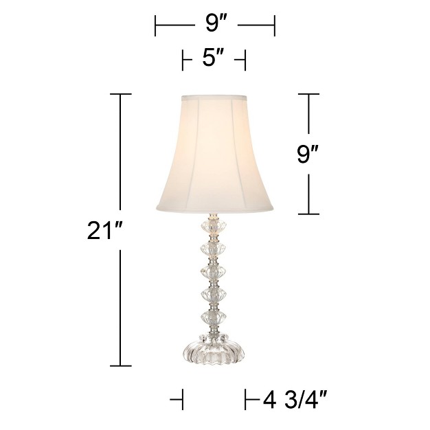 High Clear Stacked Glass Off White Bell Shade For Bedroom Living Room Bedside Nightstand