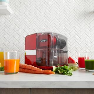 Omega Red Cold Press 365 Masticating Slow Juicer with On-Board Storage JCUBE500RD