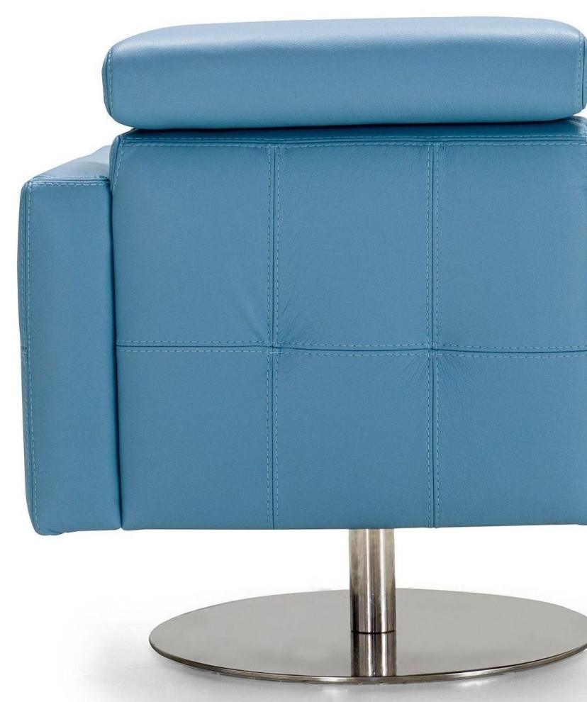 Mimi Accent Chair Full Grain Italian Leather  Blue   Contemporary   Armchairs And Accent Chairs   by V.S.D Furniture  Houzz