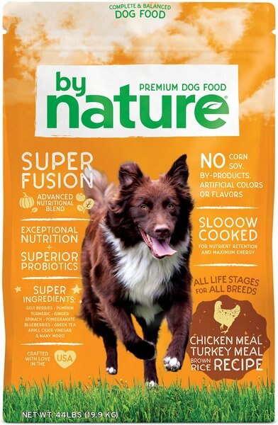 By Nature Pet Foods Chicken Meal and Turkey Meal with Brown Rice Recipe Dry Dog Food， 44-lb bag