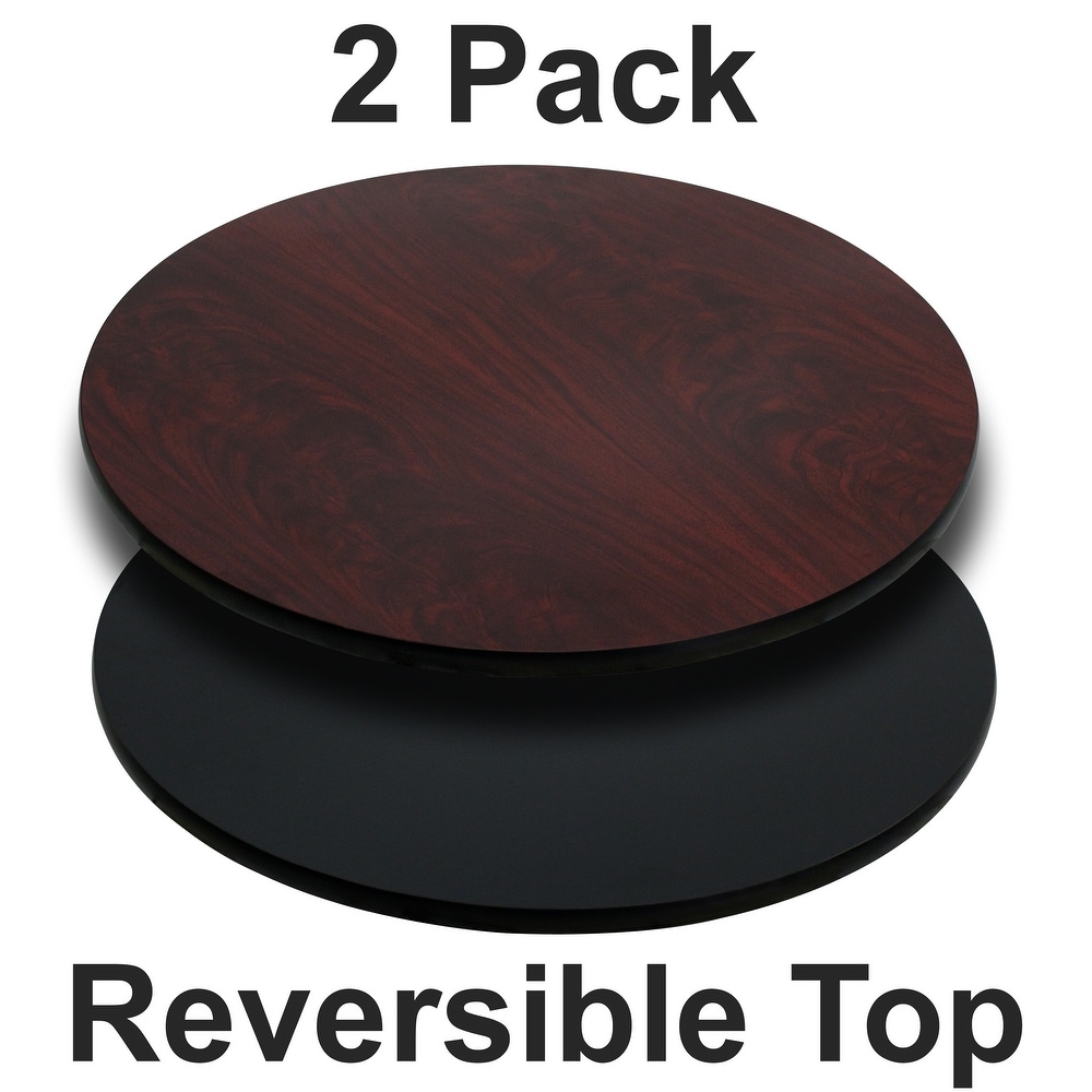 2 Pack 36'' Round Table Top with Reversible Laminate Top