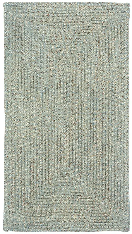 5 x 8 Medium Spa Green Braided Indoor-Outdoor Rug - Sea Glass