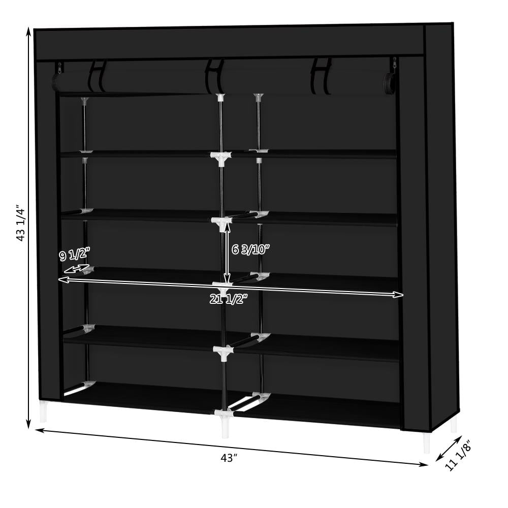 Ktaxon 6 Tiers 36 Pairs Shoe Rack Shoe Shelf Shoe Storage Cabinet Organizer Space Saving Shoes Tower with Dustproof Cover Closet for Entryway Bedroom Living Room, Free Standing, Multiple Colors