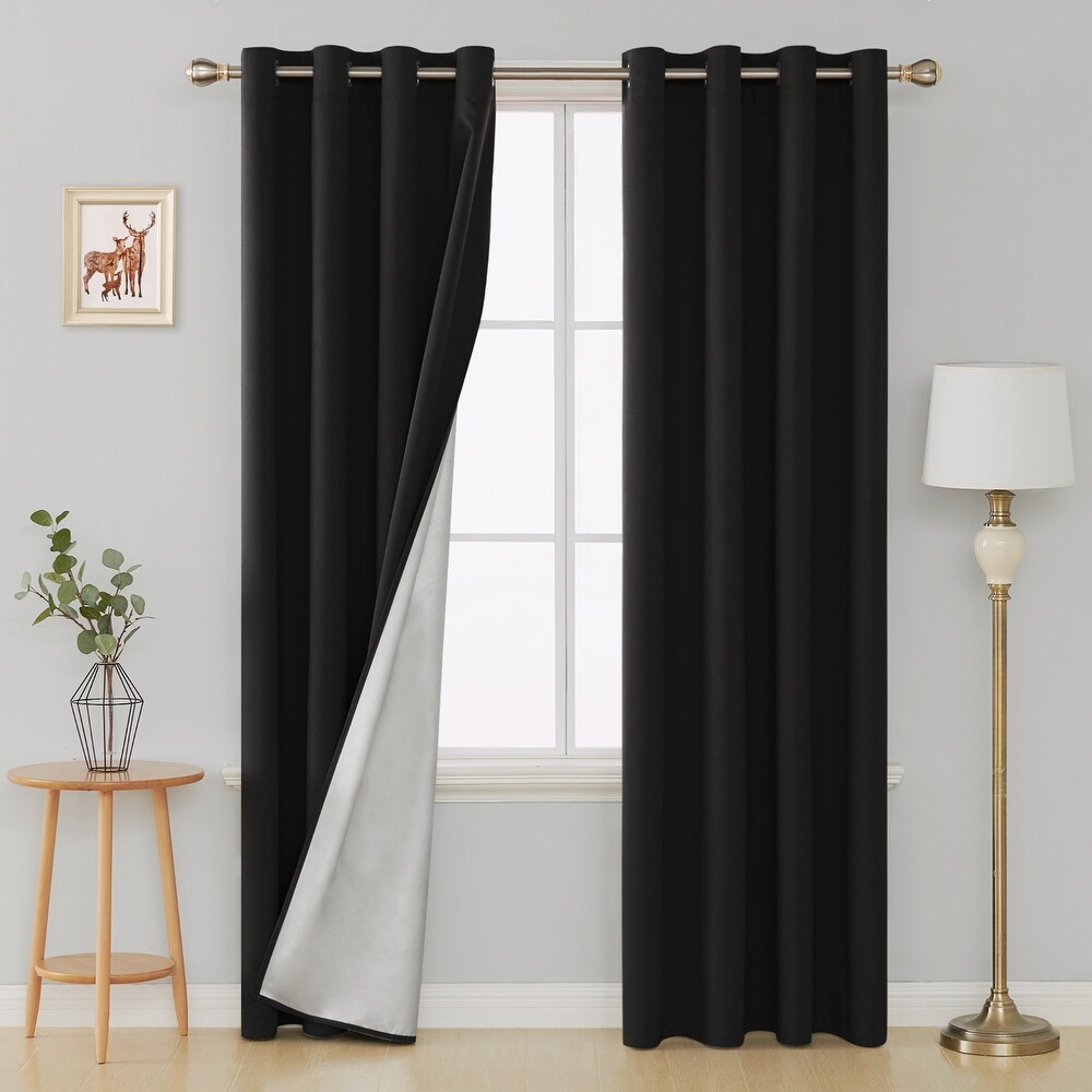 Deconovo Silver Coating Curtain Panel Pair(2 Panel)