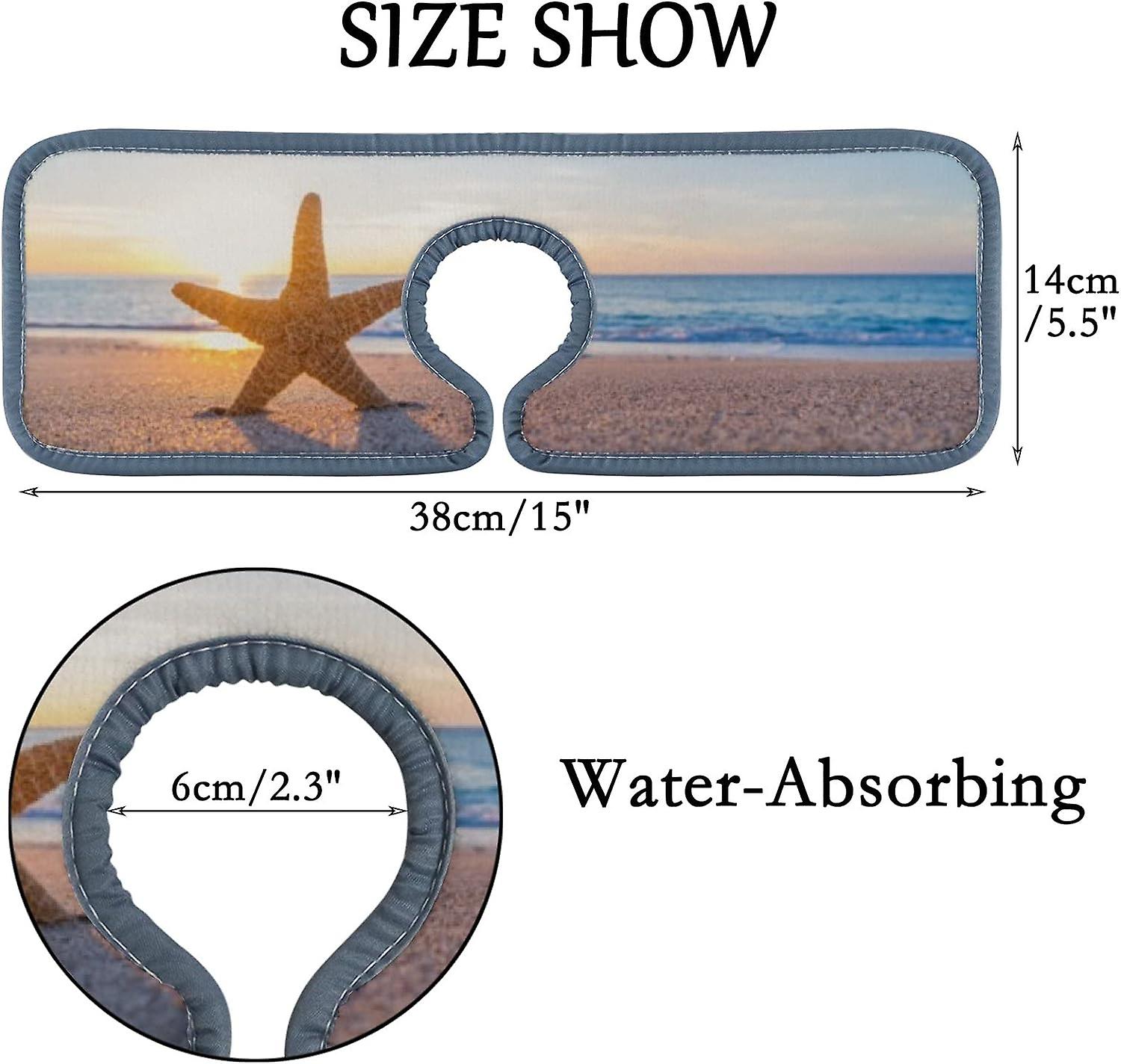 Faucet Absorbent Mat 4 Pcs Starfish Under Sunset Kitchen Faucet Splash Catcher Washable Counter Drying Pads