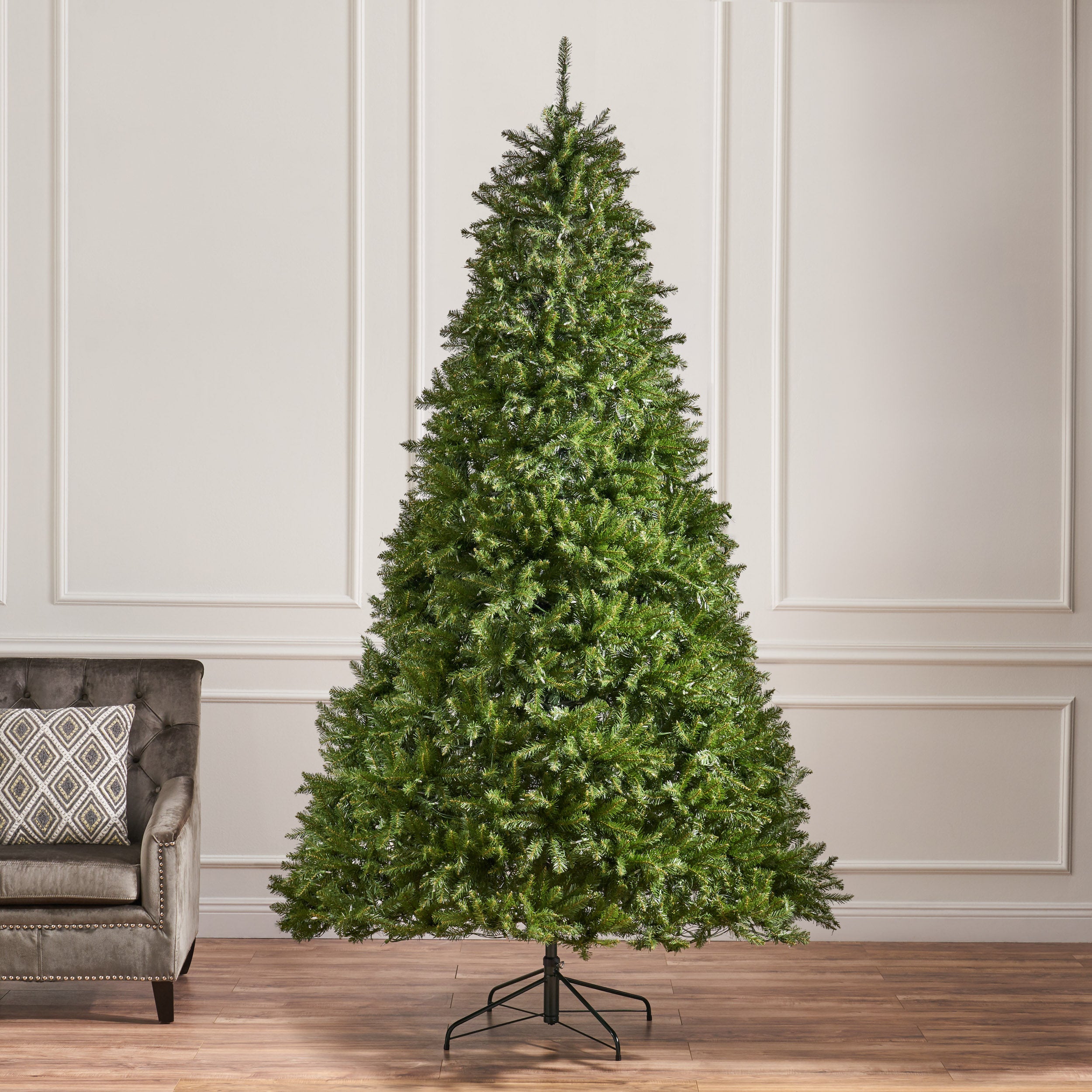 9-foot Fraser Fir Pre-Lit Clear LED Hinged Artificial Christmas Tree