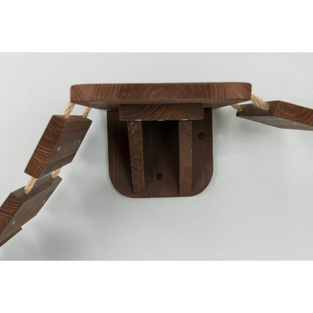 TRIXIE Brown Wall Mounted Cat Bridge with 3-Platforms Linked by Bridge 49927