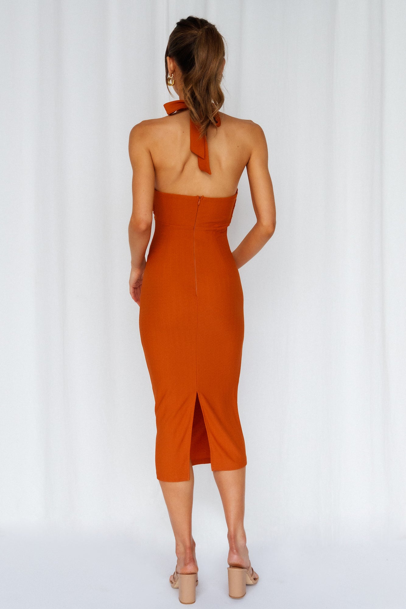 TV On The Weekend Midi Dress Rust