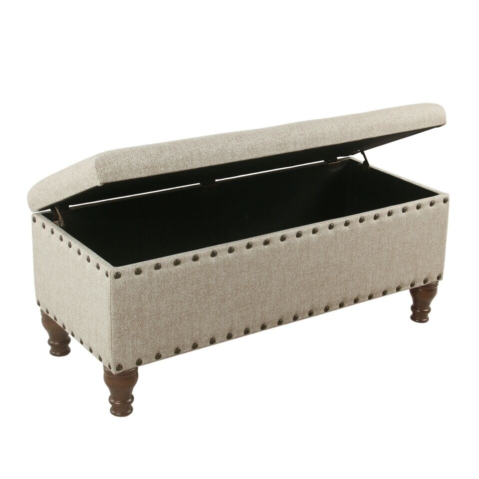 Copper Grove Reze Large Storage Bench with Nailhead Trim