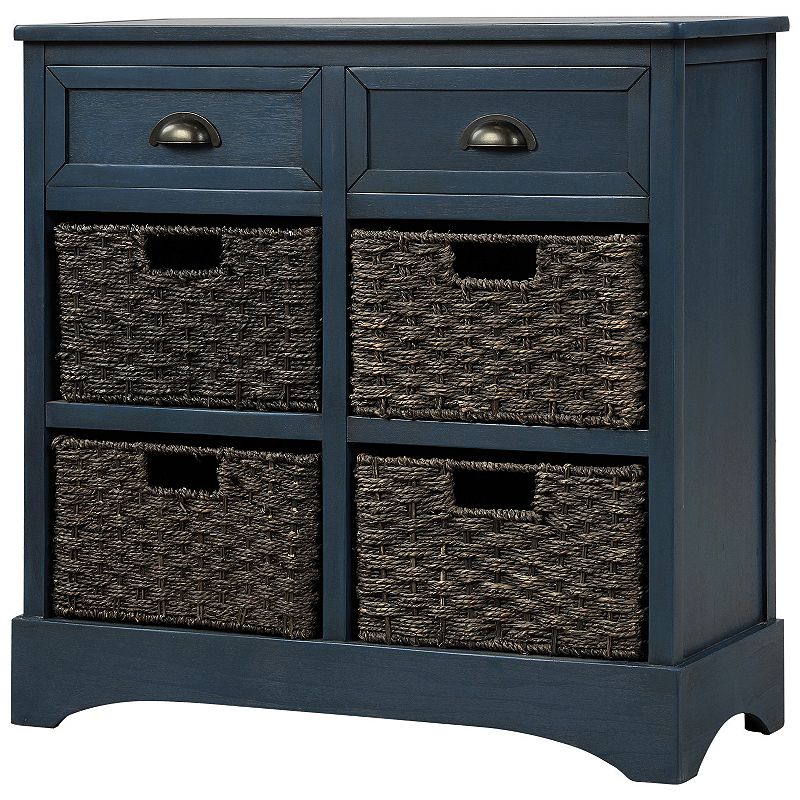 Merax Rustic Storage Cabinet with Two Drawers and Four Classic