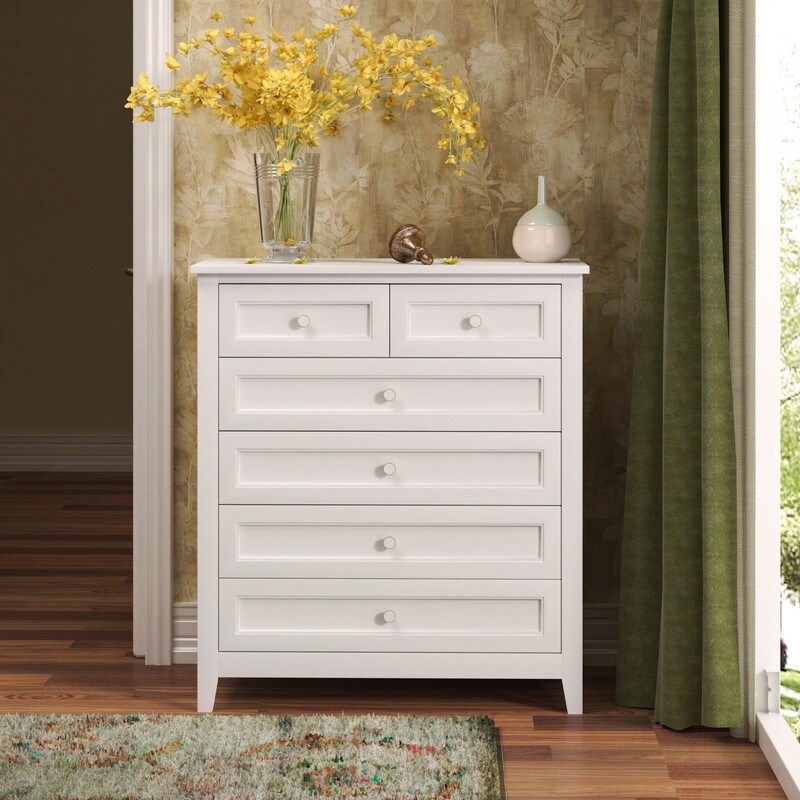 Modern Dresser for Bedroom  6 Drawer Dresser Tall Dresser  Wood Dressers   Chests of Drawers  Dresser Organizer for Hallway