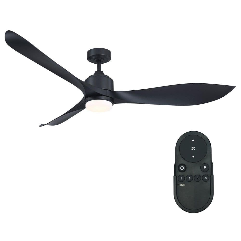 Parrot Uncle Misael 66 in Modern Integrated LED 3Blade Black Ceiling Fan with Light and Remote Control