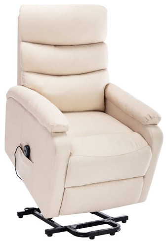 vidaXL Power Lift Recliner Electric Lift Chair for Elderly Dark Brown Fabric   Massage Chairs   by vidaXL LLC  Houzz