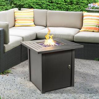 Teamson Home 30 in. Square Steel Propane Gas Fire Pit HF45701AA-S