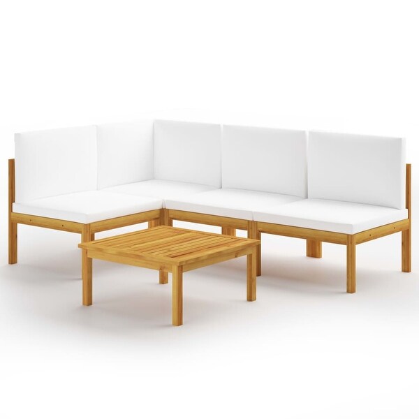 vidaXL Patio Lounge Set Outdoor Sectional Sofa with Cushions Solid Acacia Wood