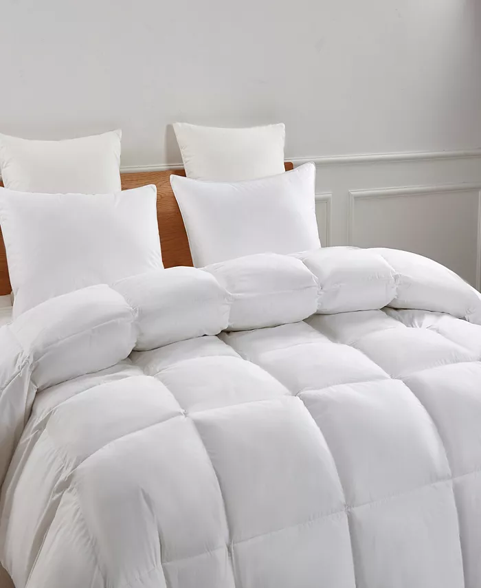 Serta White Goose Feather and Down Fiber Light Warmth Comforter， Full Queen