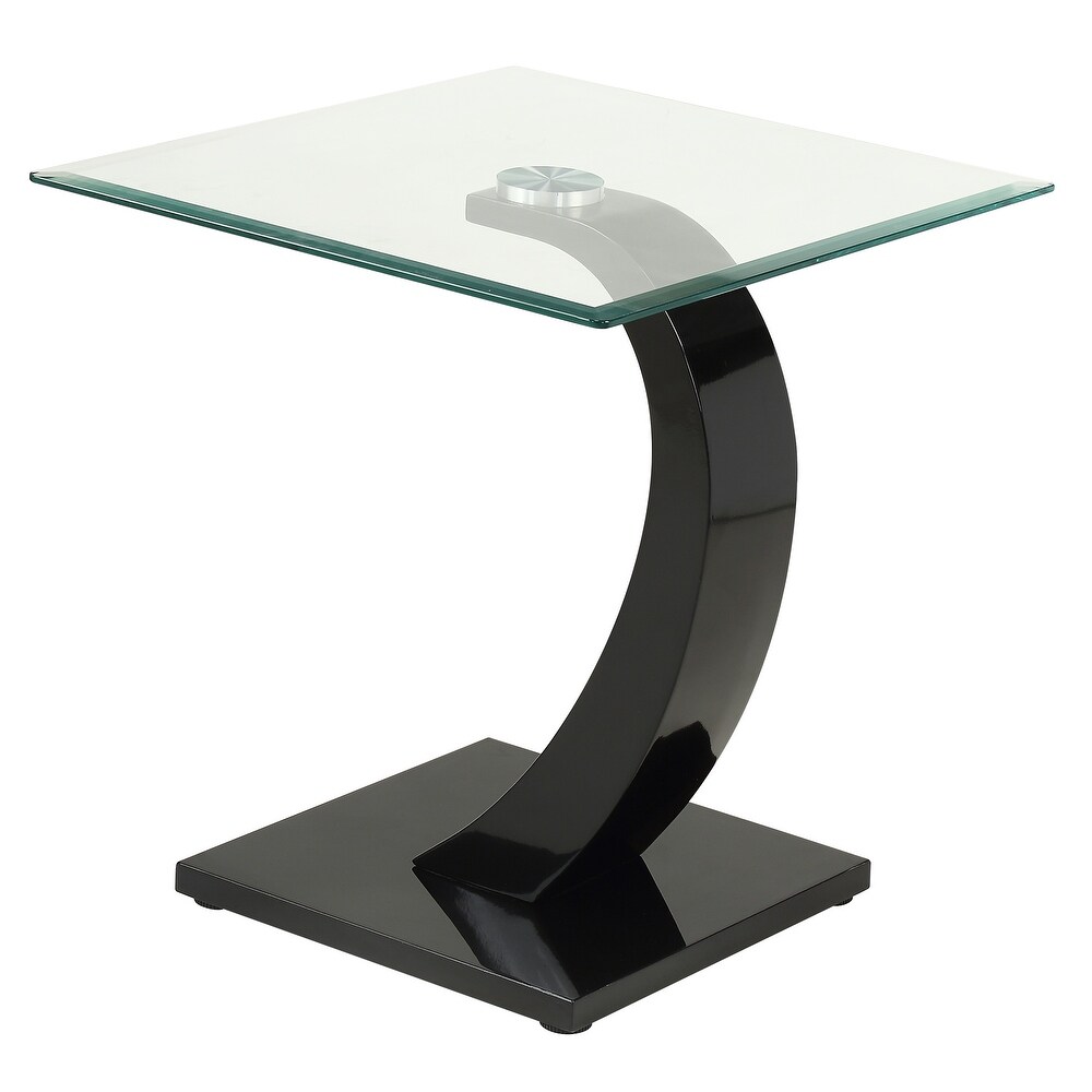 Cres Contemporary 24 inch Glasstop End Table by Furniture of America