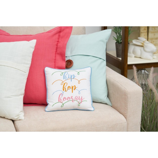 X 10 quot Hip Hop Hooray Embroidered Petite Size Accent Throw Pillow