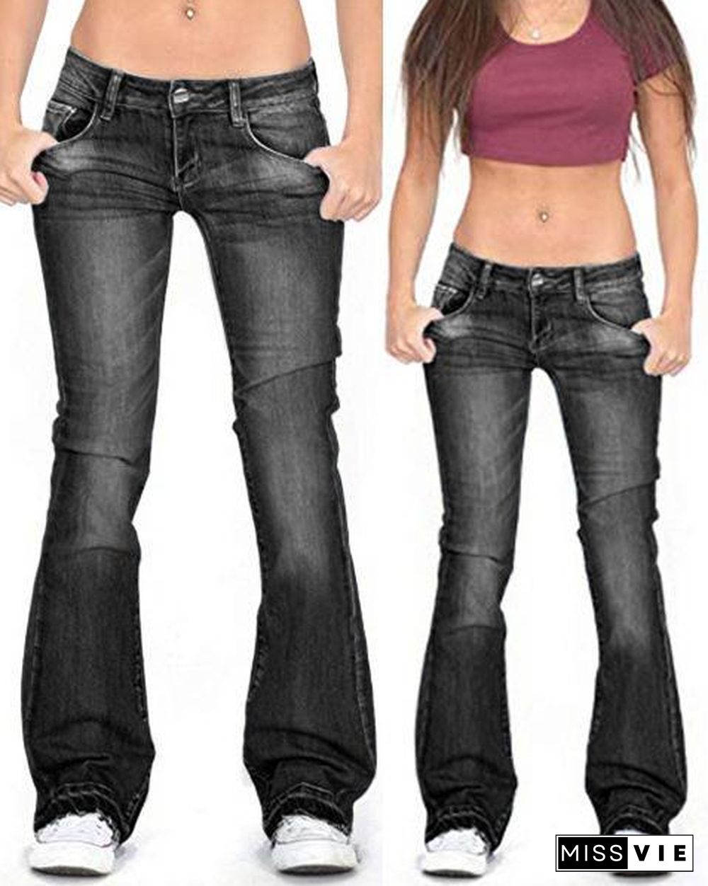 Women's Stretch Casual Denim Bottoms Jeans Pants