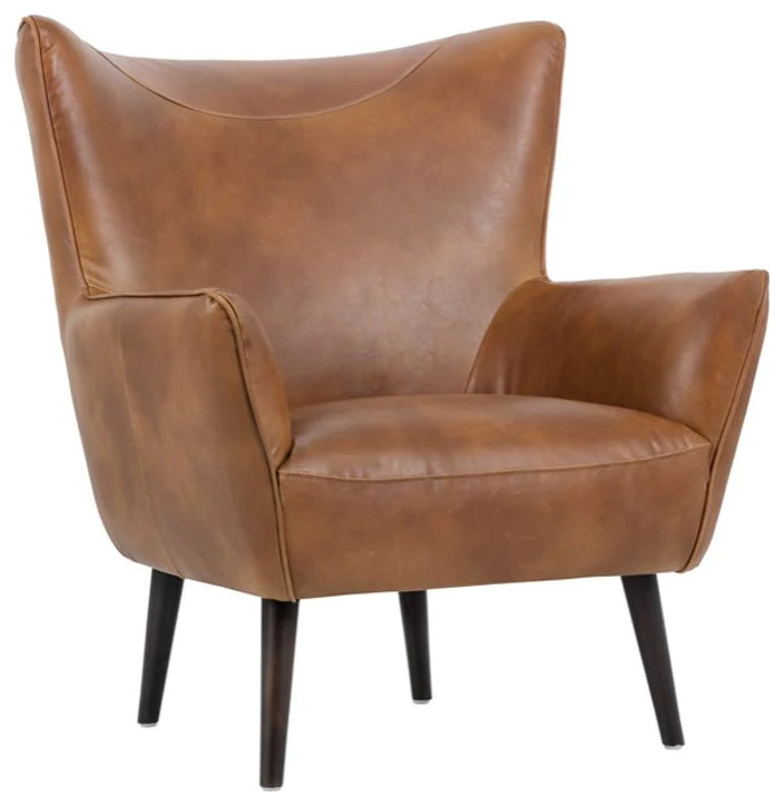 Denae Lounge Chair   Tobacco Tan   Midcentury   Armchairs And Accent Chairs   by Rustic Home Furniture Deco  Houzz