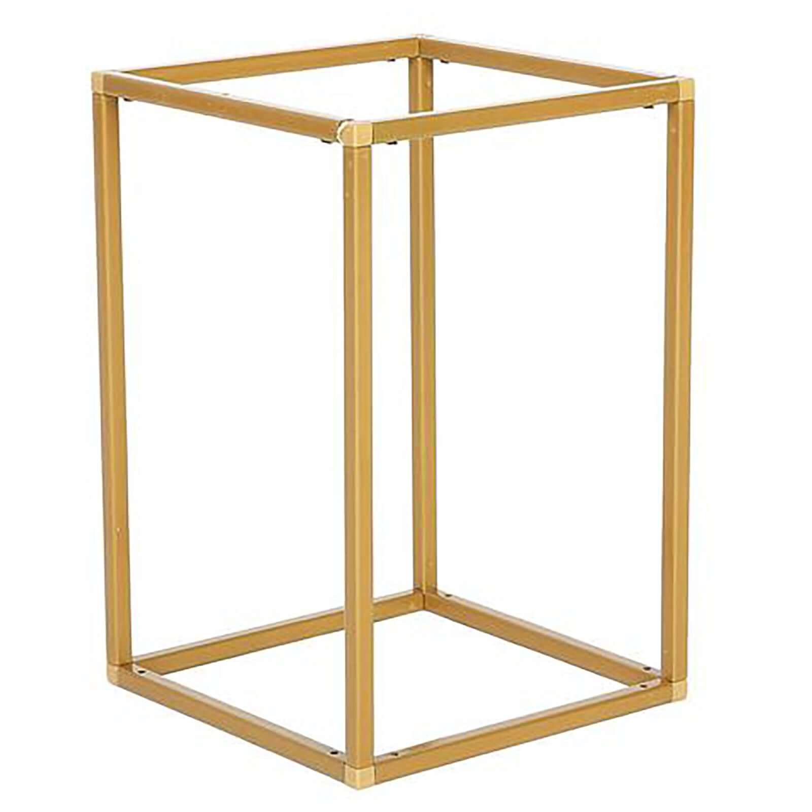 2 Pack Rectangular Gold Metal Wedding Flower Stand, Geometric Column Frame Centerpiece 12