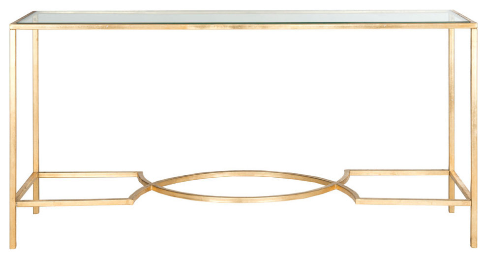 Gia Console Gold/ Tempered Glass Top   Contemporary   Console Tables   by AED Luxury Home Decor  Houzz