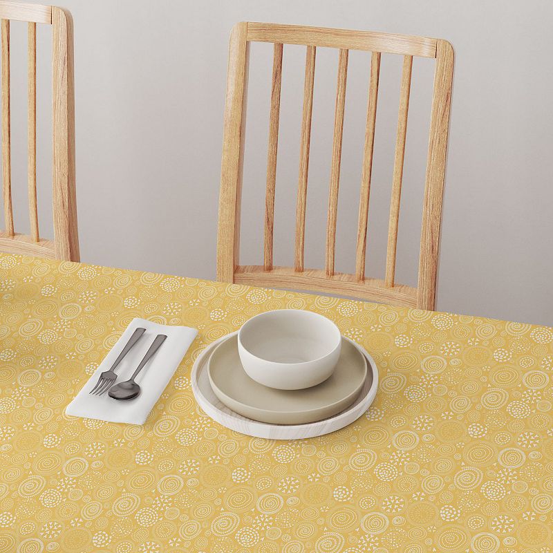 Square Tablecloth， 100% Cotton， 60x60， Bright Patterns in Circles