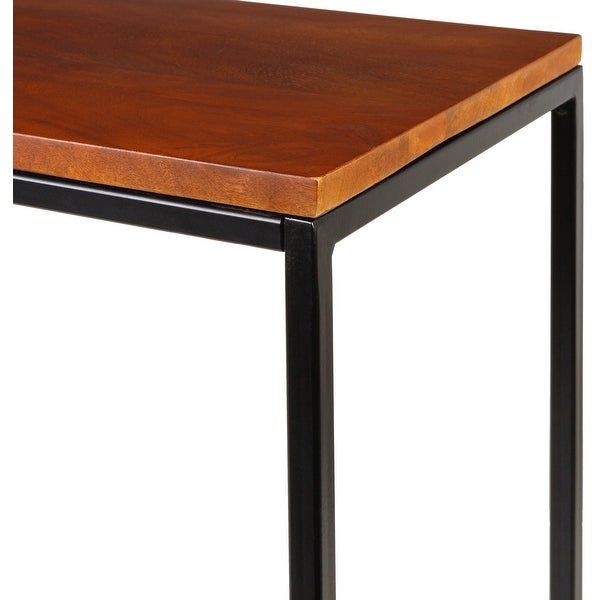 Cumo Modern Rectangular Mixed Material Frame End Table - 24