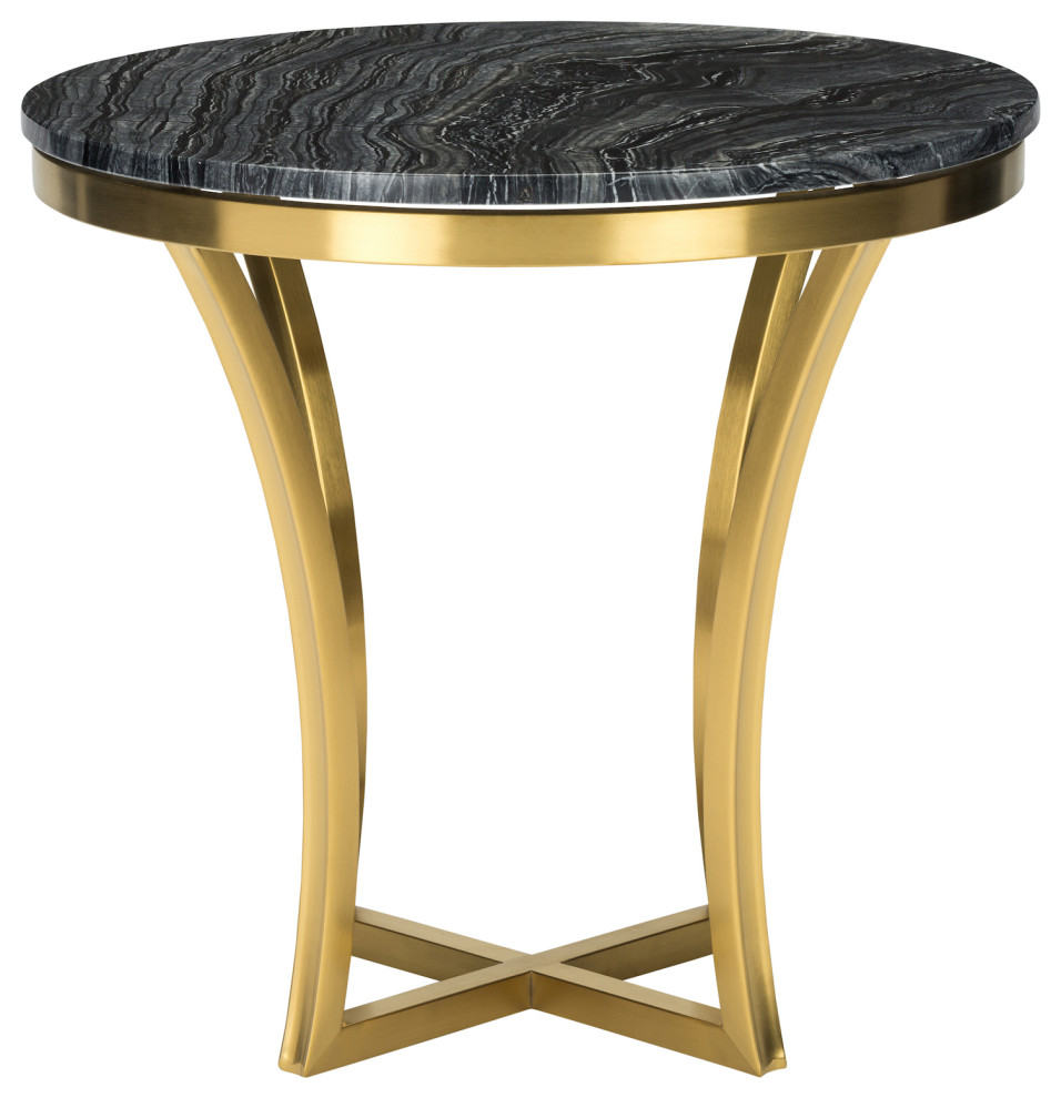 Black Wood Vein Table   Stone   Contemporary   Side Tables And End Tables   by Kolibri Decor  Houzz