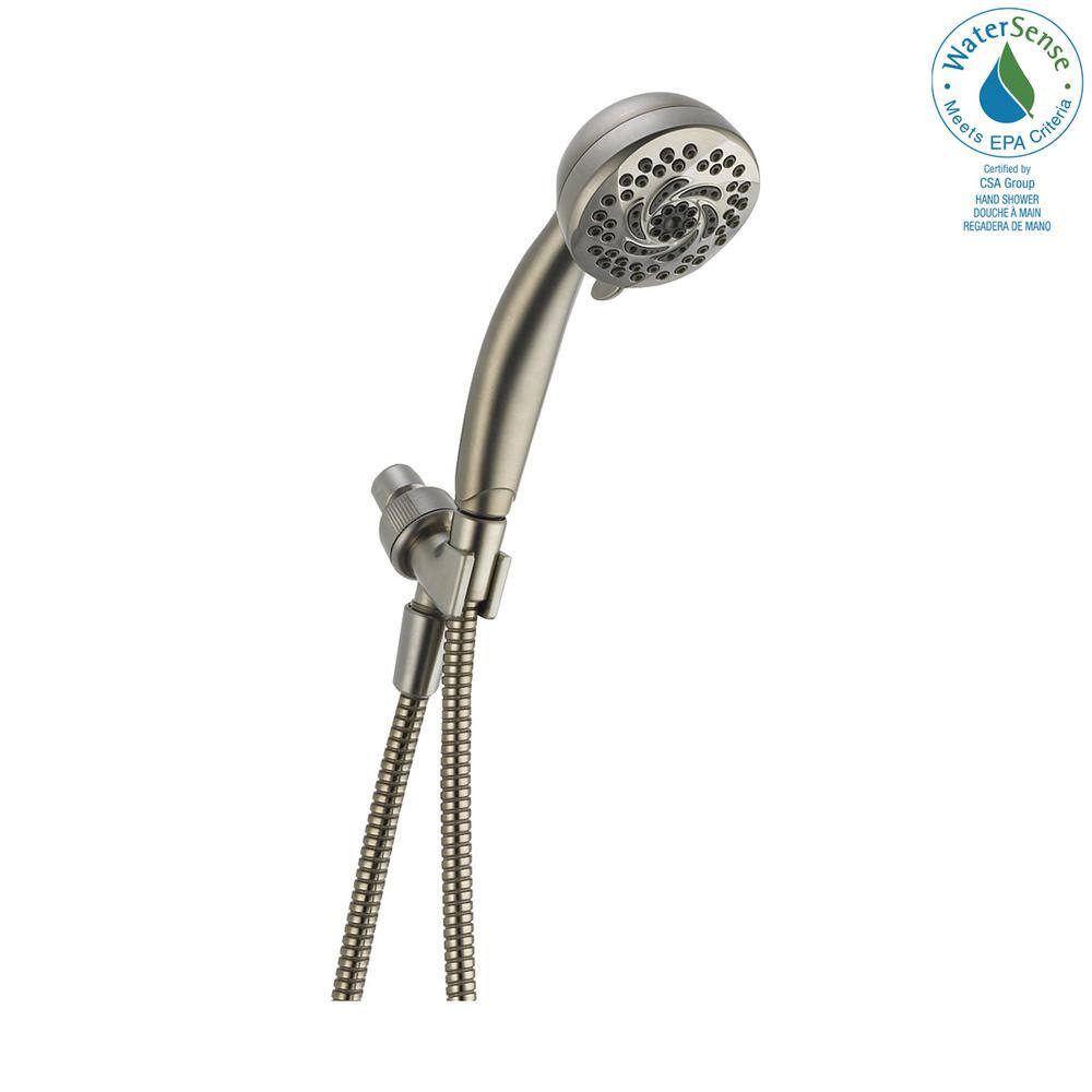 Delta 5-Spray Patterns 1.75 GPM 3.63 in. Wall Mount Handheld Shower Head in Stainless 54436-SS-PK