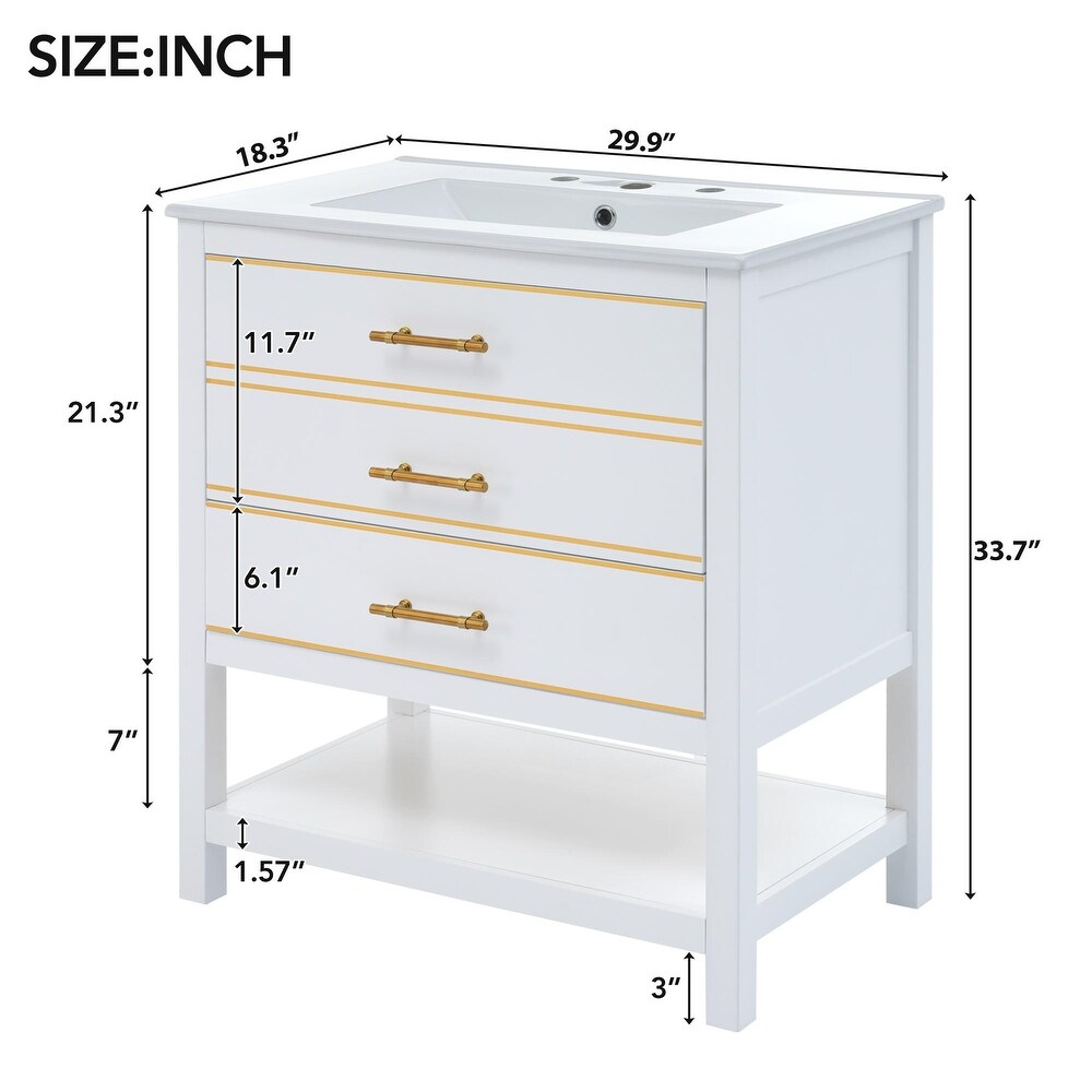 Bathroom Vanity Cabinet with Open Storage