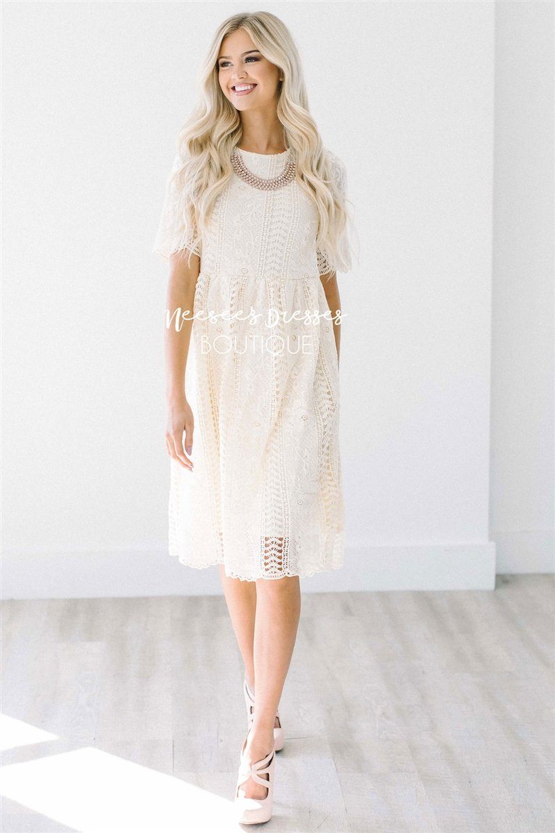 Love At First Sight Cream Lace Dress