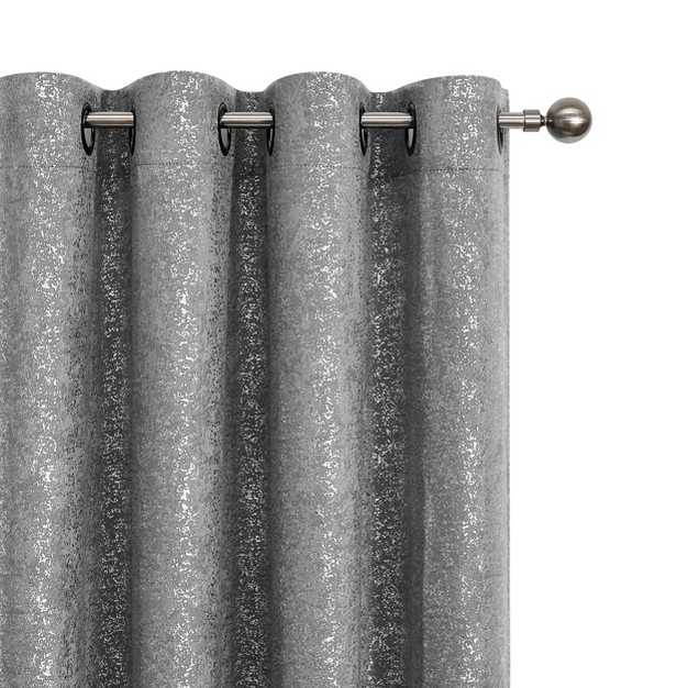 Goodgram Montauk Accents 2 Piece Grommet Top Sparkly Metallic Light Filtering Window Curtains