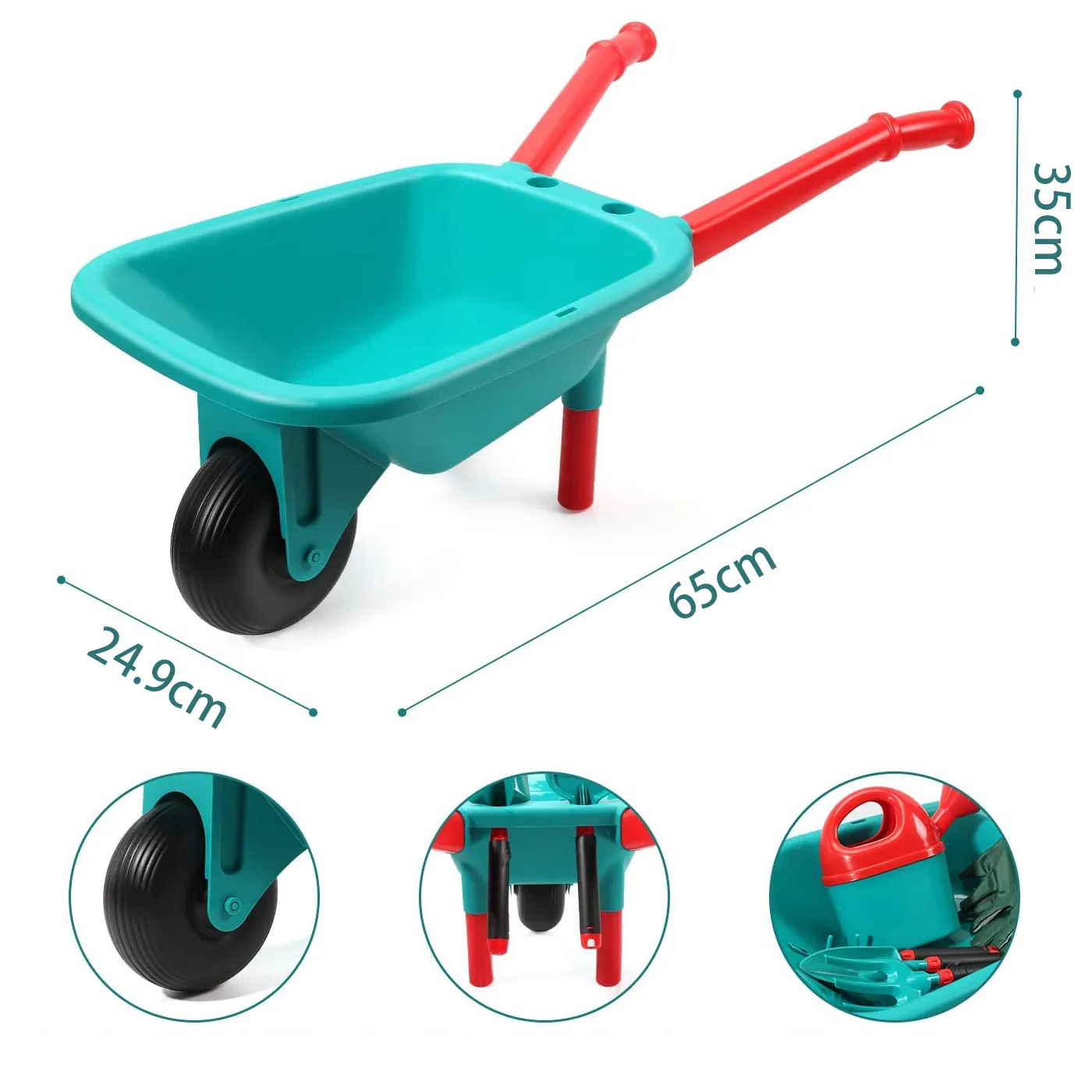 Cheap green sky blue Children's tools garden wheelbarrow kid's toys garden hand tools garden set