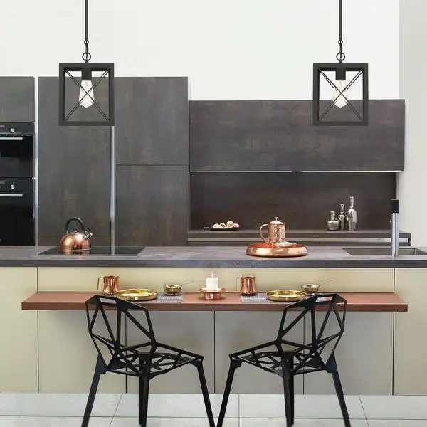 Acroma 1 Light 8In Linear Modern Farmhouse Rectangle Chandelier-UL Certified - N/A Shopping - The Best Deals on Chandeliers