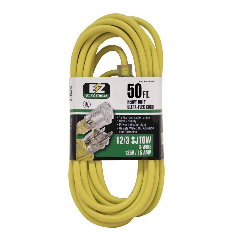 EZ-FLO 50 ft. 123 Extension Cord with Indicator Light 60988