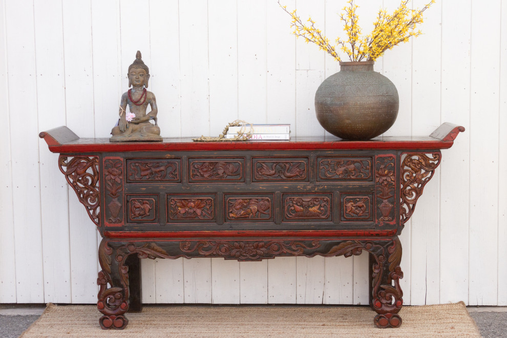 Antique Chinese Black  ampGilt Console   Asian   Console Tables   by De cor  Houzz